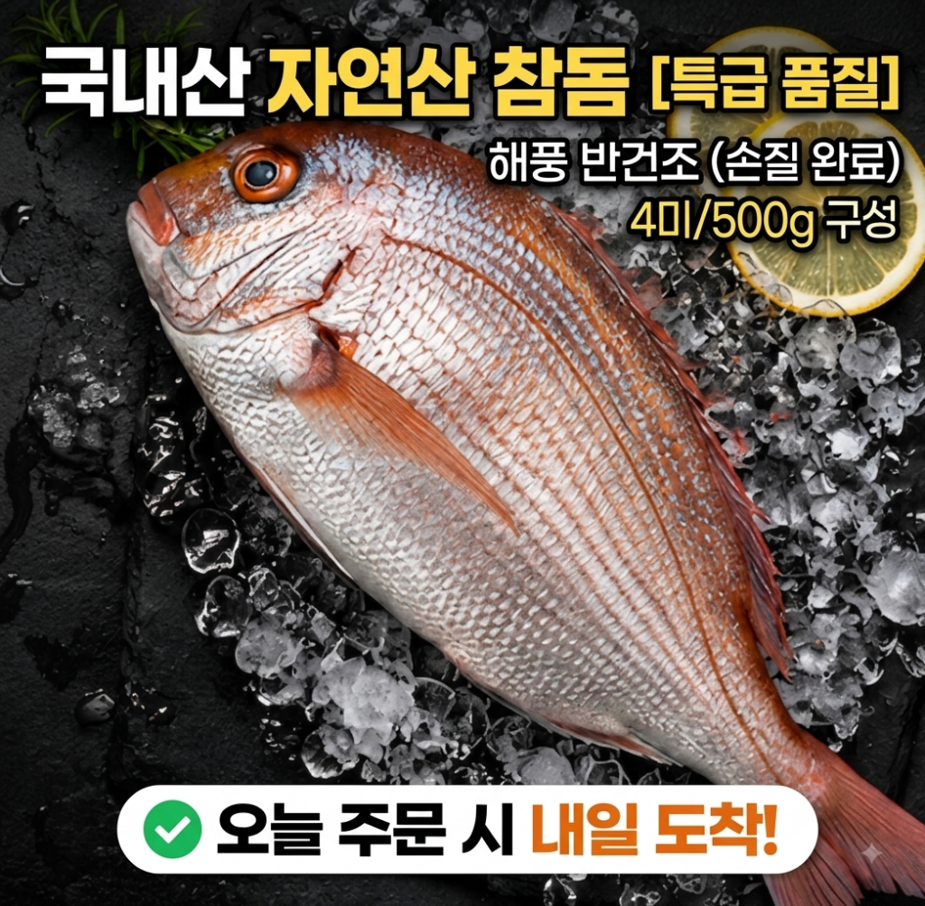 국내산 자연산 반건조 참돔 4개 500g 선물용 손질 생선 추천 및 솔직 후기 제품 이미지